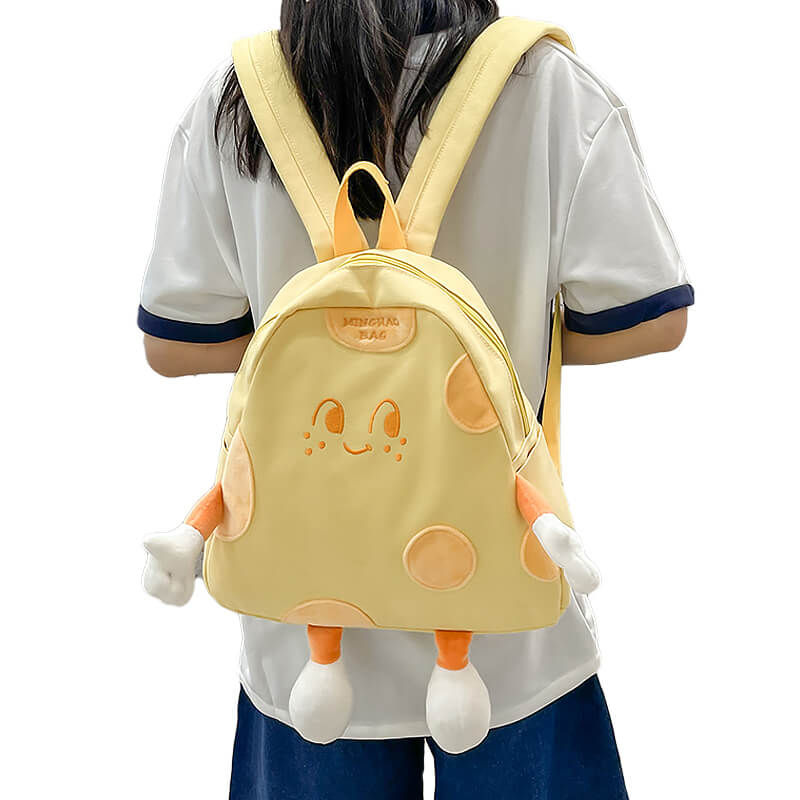 Kidcore Cheese Backpack Kawaii Foodie Aesthetic