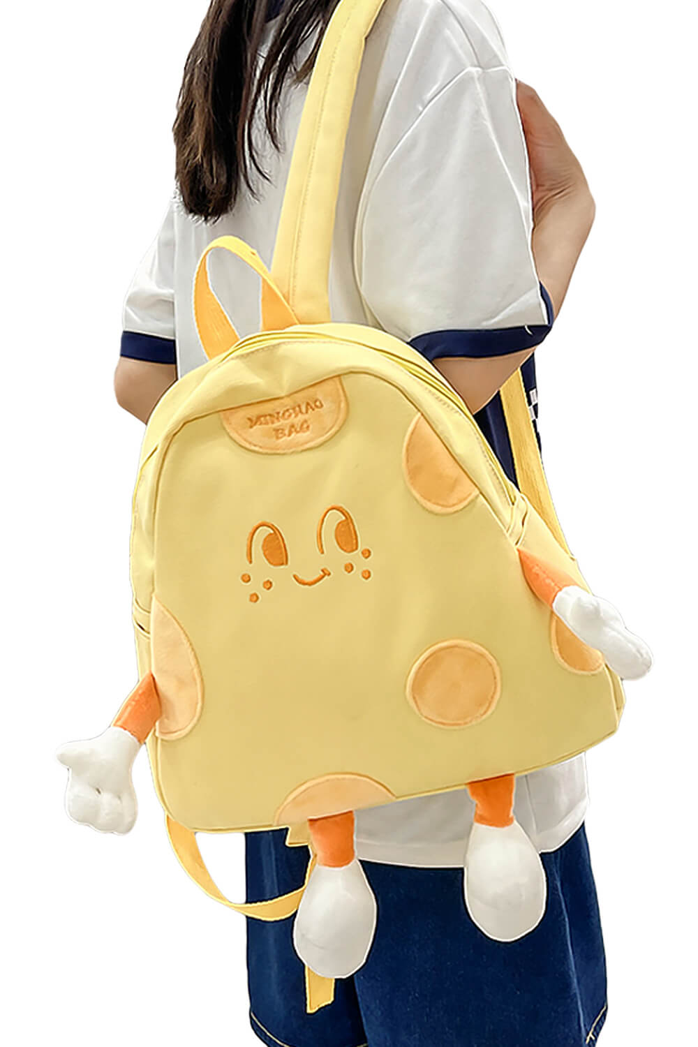 Kidcore Cheese Backpack Kawaii Foodie Aesthetic