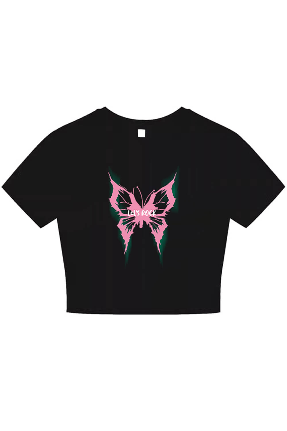 Pink Butterfly Crop Top for Women Acubi E-Girl Aesthetic