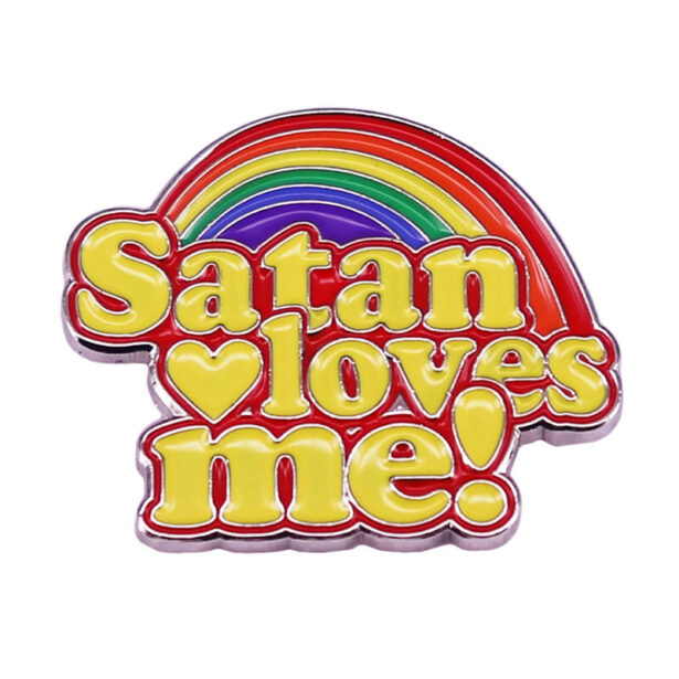 Satan Loves Me Rainbow Enamel Pin Weird E Girl Aesthetic 1