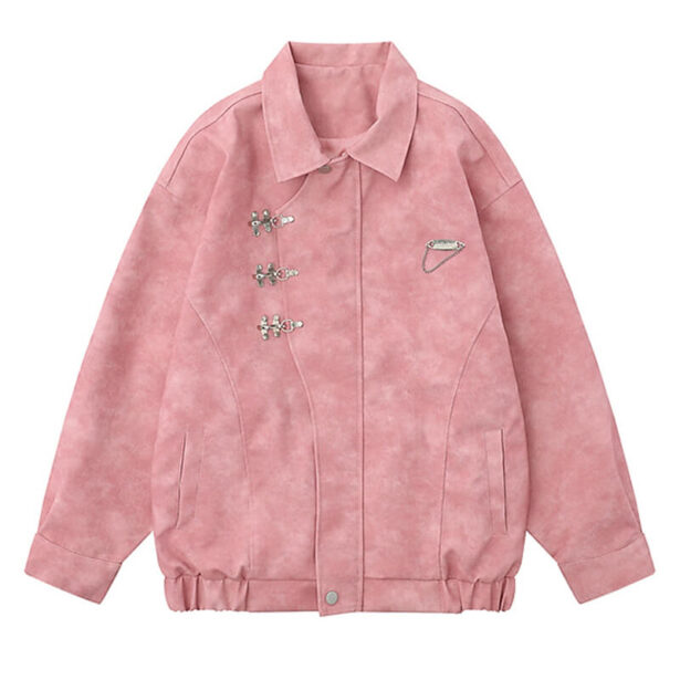 Soft Pastel Grunge Cloudy Jacket for Women Eco Leather 1