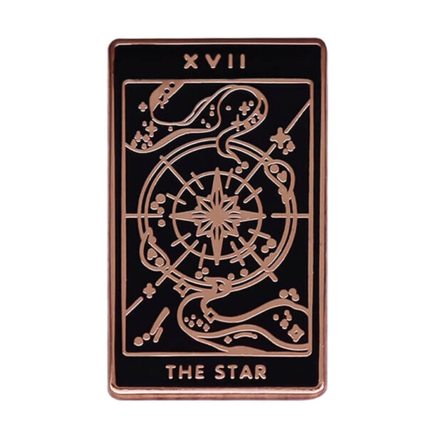 The Star Tarot Black Enamel Pin Badge Celestial Aesthetic 1