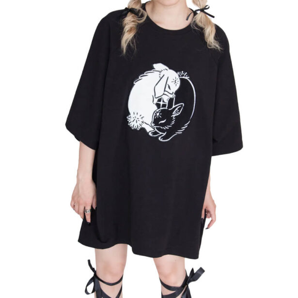 Yin Yang Rabbits T Shirt Unisex Soft Korean Grunge Aesthetic 1