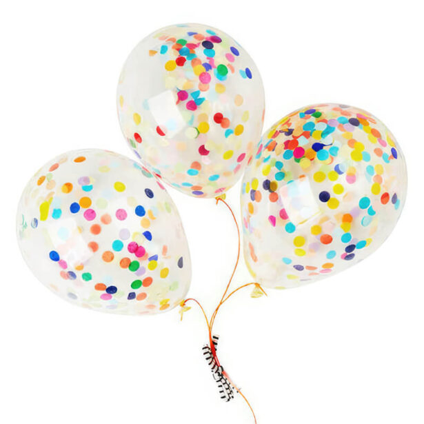Balloons with Confetti Party 5pcs Set 10 inch Transparent 1