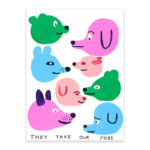 Colorful Animals Art Quotes Aesthetic Wall Decor Cloth Poster