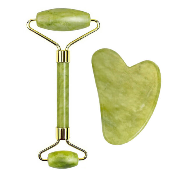 Gua Sha Natural Stone Face Massage Jade Roller Set 2