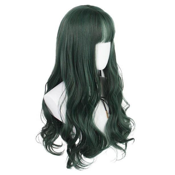 Long Wavy Dark Green Hair Lace Front Long Wig E Girl 1