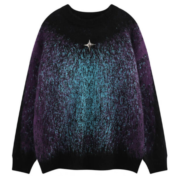 Metal Star Dark Gradient Sweater Unisex Alternative Fashion 1