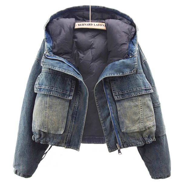 Puffer Denim Dean Hooded Outwear Soft Grunge Women Jacket 1