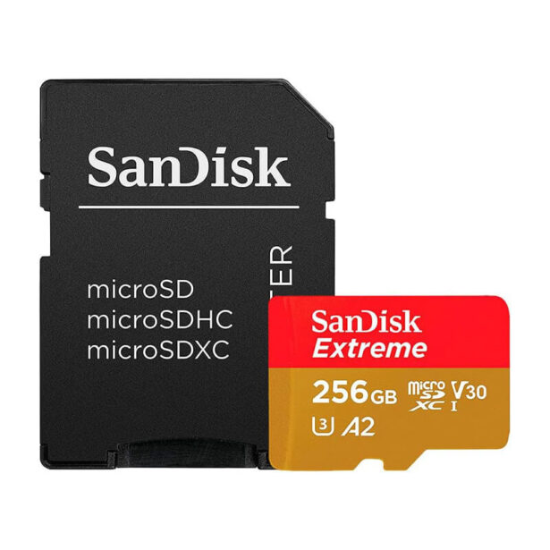 SanDisk Extreme Micro SDXC Card 256GB 190MBs Drone and Deck 1