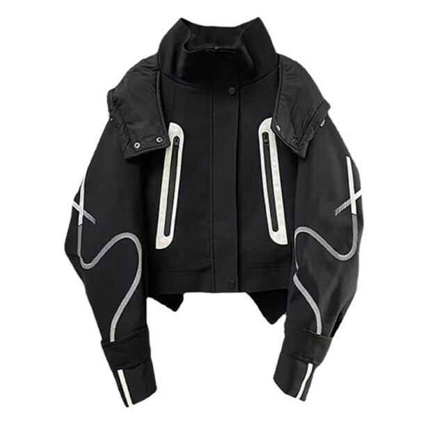 Techwear Black Aesthetic Motorcycle Bomber Women Jacket 1