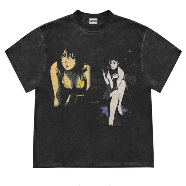 Vintage Retro 90s 2K Animecore Aesthetic Print Women T Shirt 1