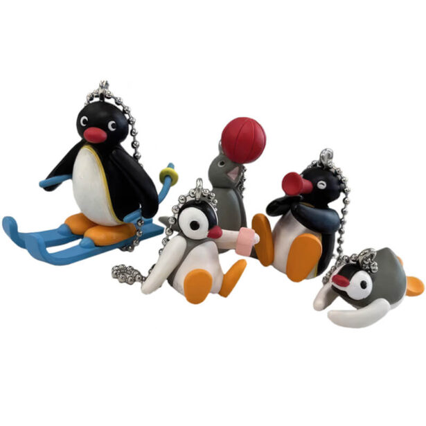 5 Pcs Set of Pingu Family Keychain Collectible Figures 1