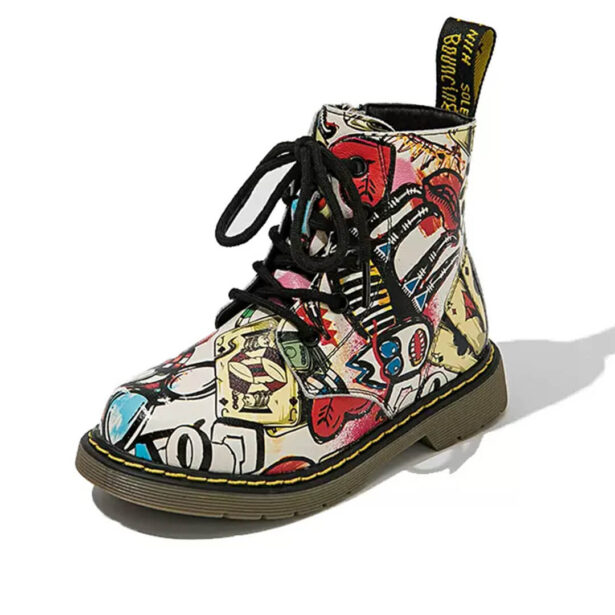 Bright Psychedelic Print Aesthetic Boots 1