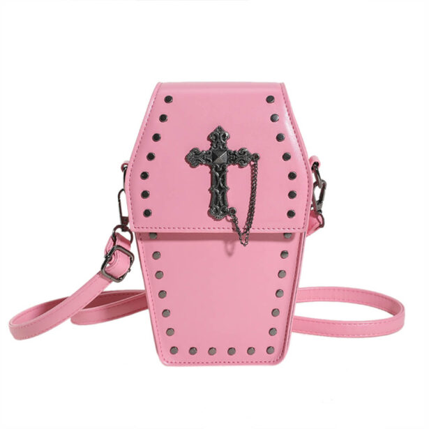 Coffin With Cross Shoulder Bag Goth Aesthetic 3