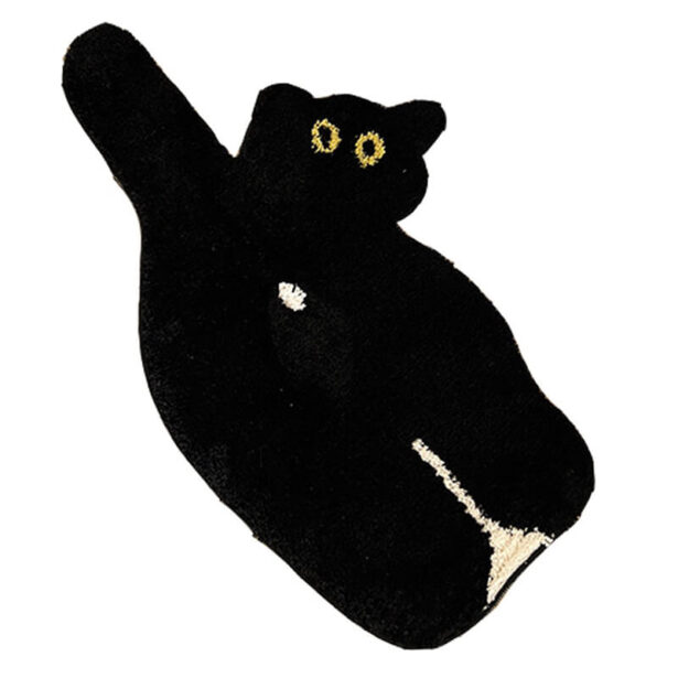 Cozy Black Cat Rug Mat Aesthetic Room Decor Carpet 1