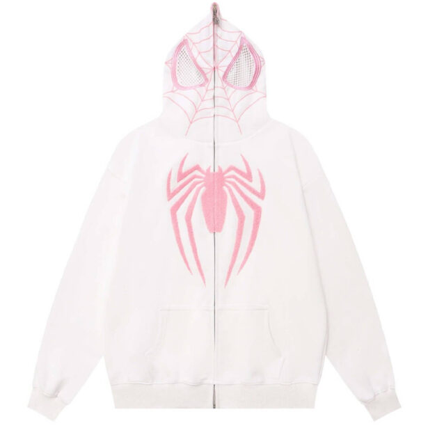 Full Head Mask Zip Up Spider Man Hoodie Unisex Altcore Geek 1