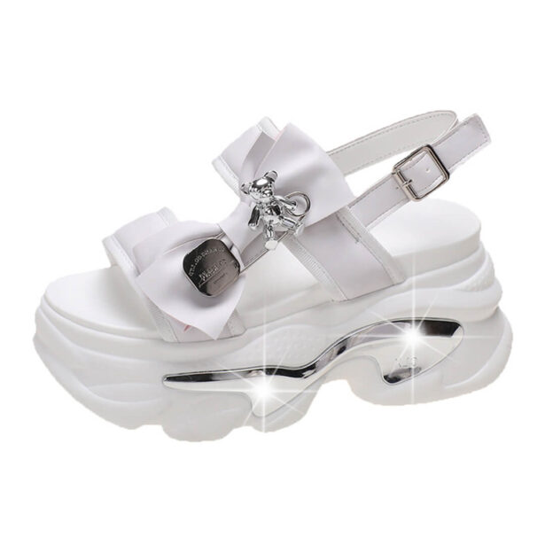High Platform Sandals With Cute Pin Bear Y2K Aesthetic 1