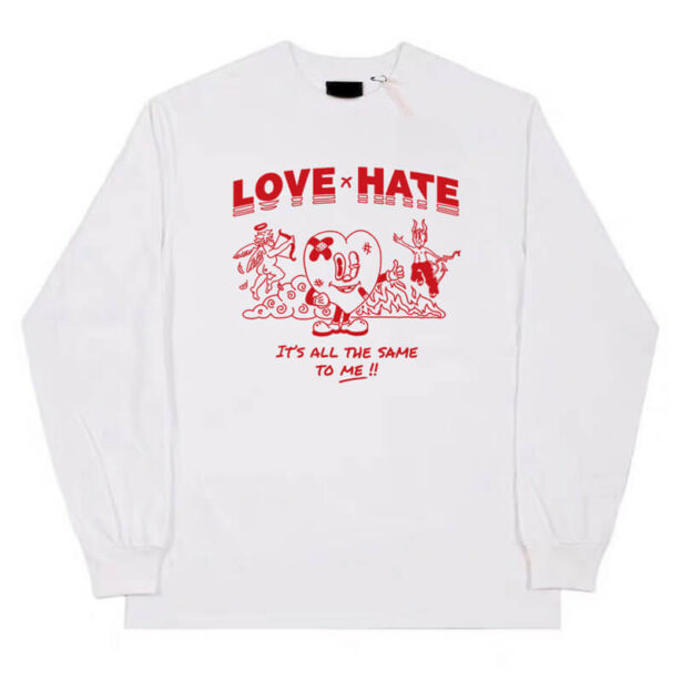 Love Hate Long Sleeve Shirt Unisex Weird Indie Aesthetic 1