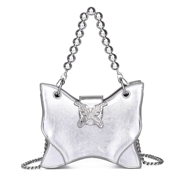 Metalic Butterfly With Chain Crossbody Bag Y2K Aesthetic 1