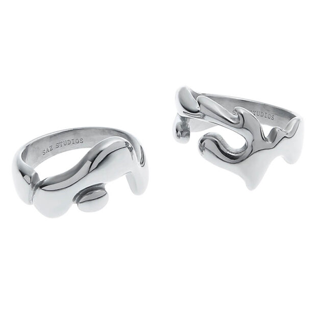 Molten Metal Finger Rings Alternative Aespacore Aesthetic 1