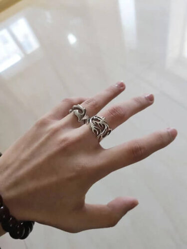 Molten Metal Finger Rings Alternative Aespacore Aesthetic photo review