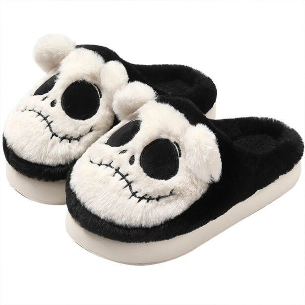 Monster Face Funny Furry Slippers Shoes 1