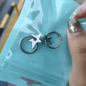Opiumcore Piercing Earrings Unisex Pentagram Pendant photo review
