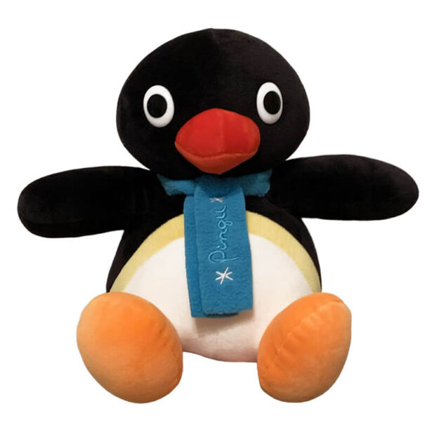 Pingu in a Blue Scarf Plush Toy Cute Soft Penguin 1
