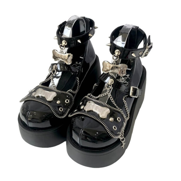 Platform Sandals With Punk Buckle Harajuku Aesthetic 1