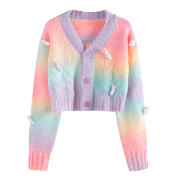 Rainbow Colored Kawaii Unisex Women Sweater 1