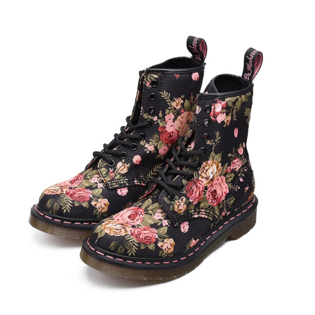 Rose Print Floral Aesthetic Boots 1