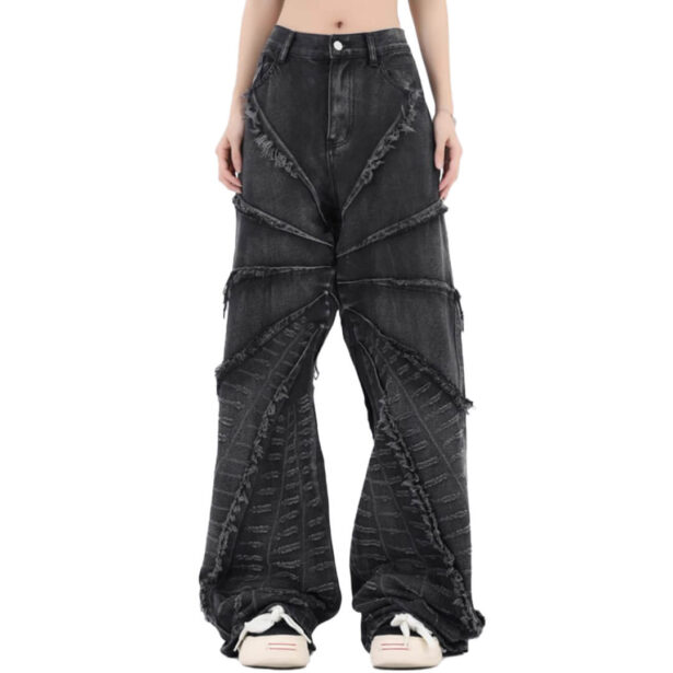 Spider Web Seams Wide Leg Opiumcore Jeans Unisex Altcore 1