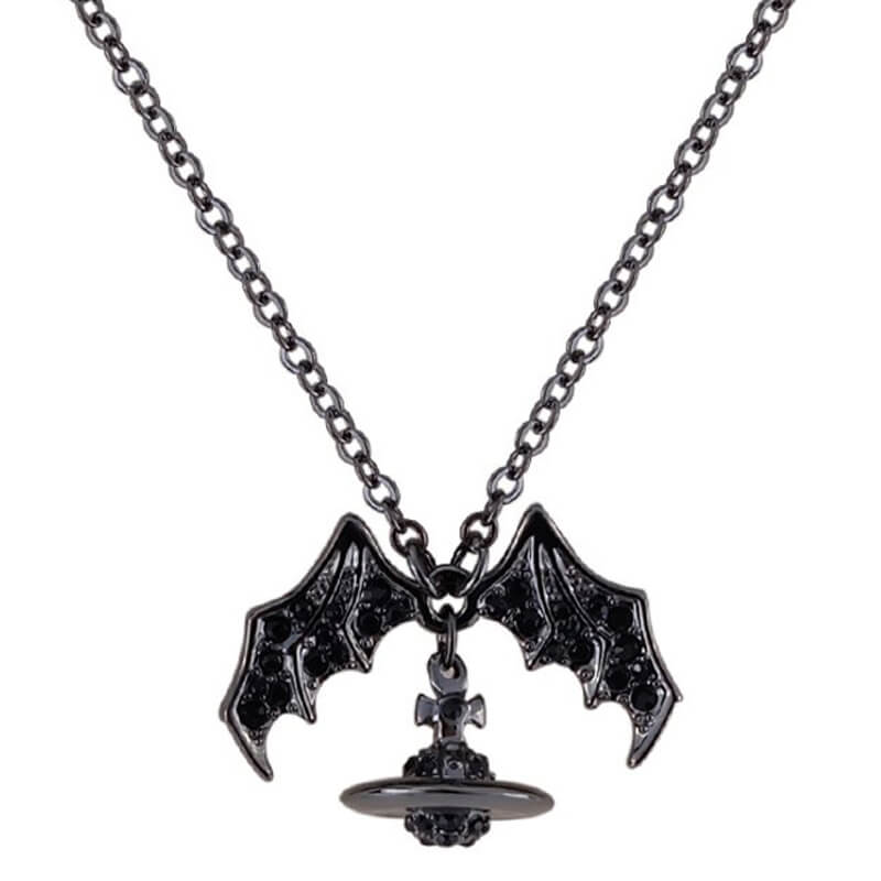 Vivienne Westwood Bat Wing Orb Necklace Dark Fashion