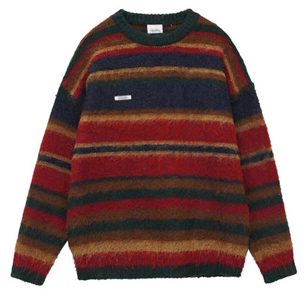 80s Vintage Indie Aesthetic Stripes Unisex Sweater 4