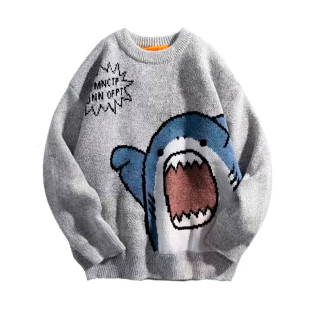 Cartoon Shark Kidcore Aesthetic Unisex Sweater 1