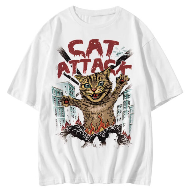Cat Attack Unisex T shirt Geek Aesthetic 2