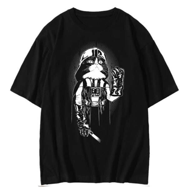 Cat Darth Vader Dark Force Unisex T shirt Geek Aesthetic 1