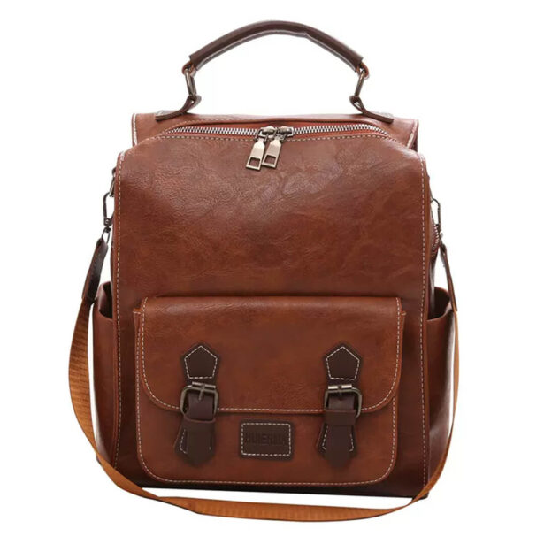 College Style Eco Leather Travel Backpack Retro Aesthetic 10