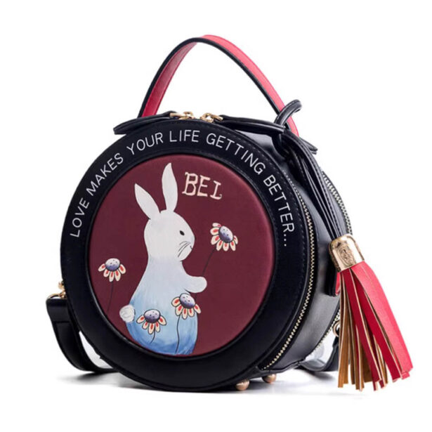 Cute Cartoon Bunny Round Crossbody Bag Harajuku Aesthetic 1