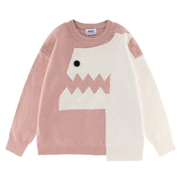 Cute Dinosaur Asymmetrical Women Sweater Kidcore Aesthetic 2