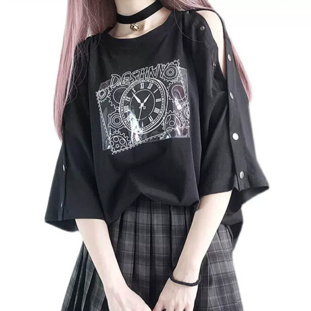 Destiny Clock Print Women T Shirt Harajuku Aesthetic 1