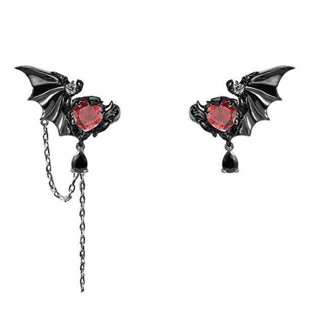 Devil Wing Black Earrings Goth Aesthetic