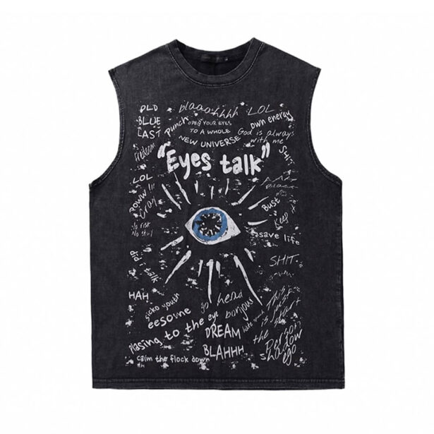 Eyes Talk Women Tank Top Weirdcore Aesthetic 1