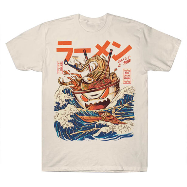 Food Monsters Japanese Retro Style Aesthetic Unisex T shirt 1