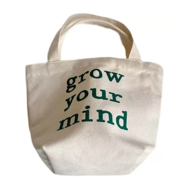 Grow Your Mind Plant Mom Aesthetic Canvas Bag With Zipper 1