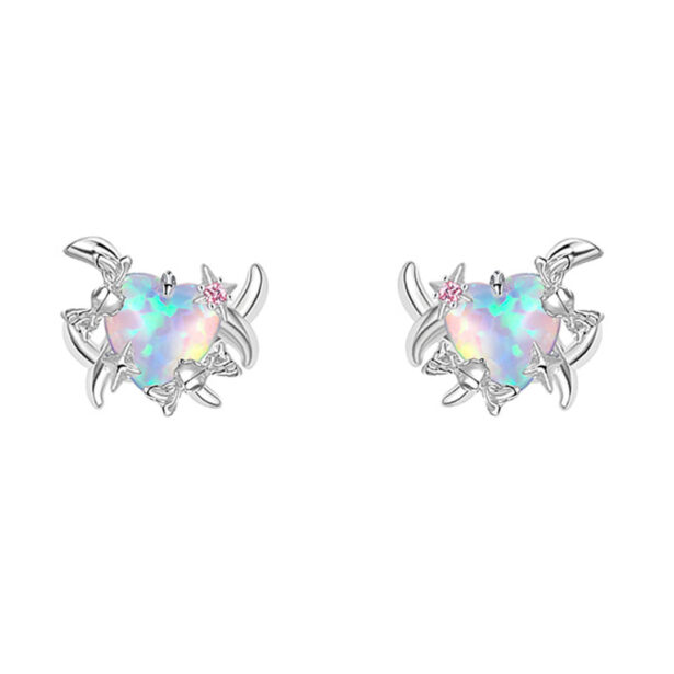 Holographic Heart Earrings Y2K Aesthetic 1