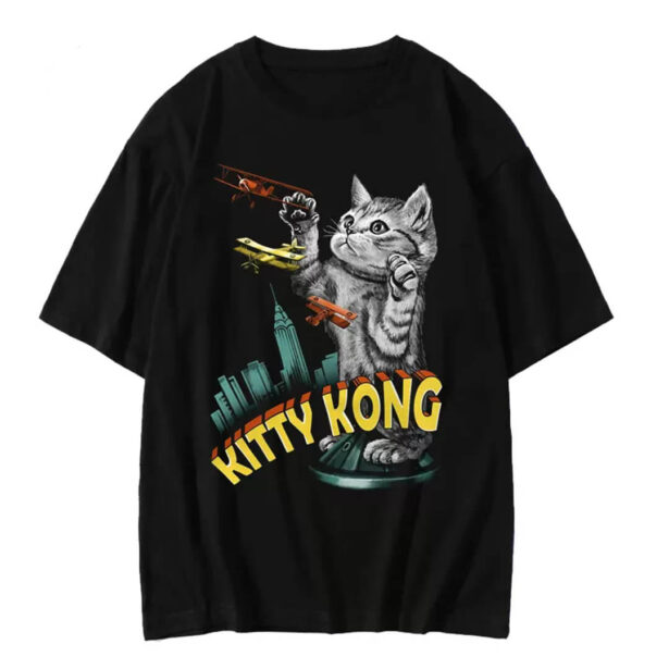 Kitty Kong Funny Print Geek Weirdcore Unisex T Shirt 1