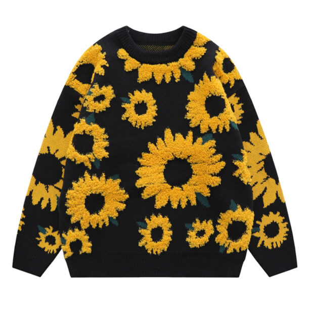 Knited Sunflowers Unisex Sweater Indie Aesthetic 1