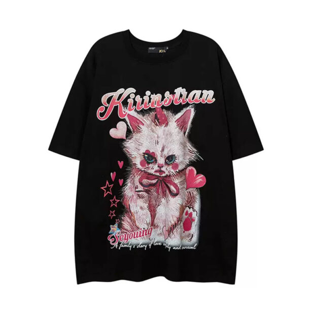 Lovely Cat Print Cute Aesthetic Unisex T Shirt 1
